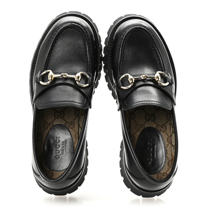 Gucci Betis Glamour Calfskin Womens Horsebit Loafers 36.5 Black 2 of 9