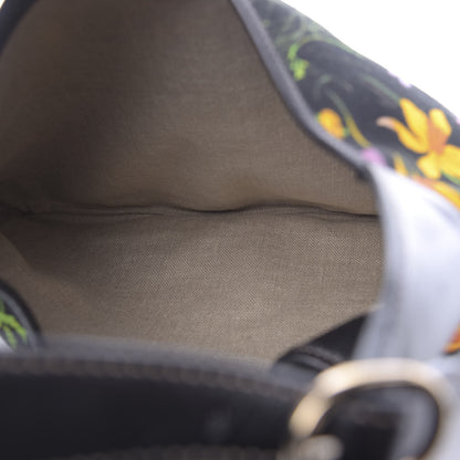 Gucci Canvas Floral Flora Large Jackie O Bouvier Hobo Black 5 of 10