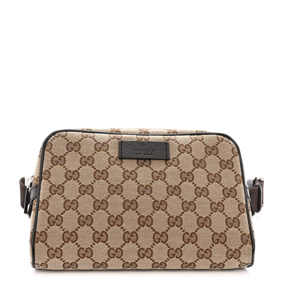 Gucci Monogram Dollar Calfskin Belt Bag Beige Ebony Testa di Moro Marrone Scuro 1 of 10