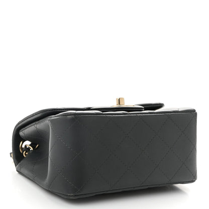 Chanel Lambskin Quilted Mini Square Flap Dark Grey 4 of 11