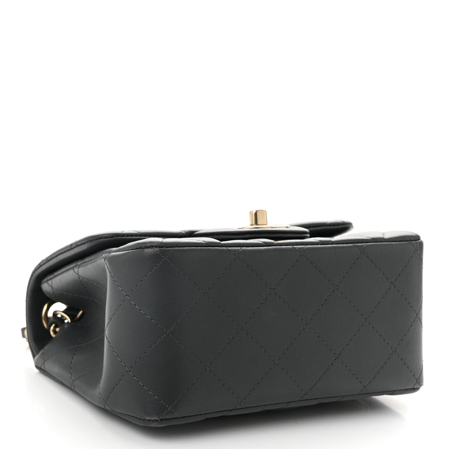 Chanel Lambskin Quilted Mini Square Flap Dark Grey 4 of 11