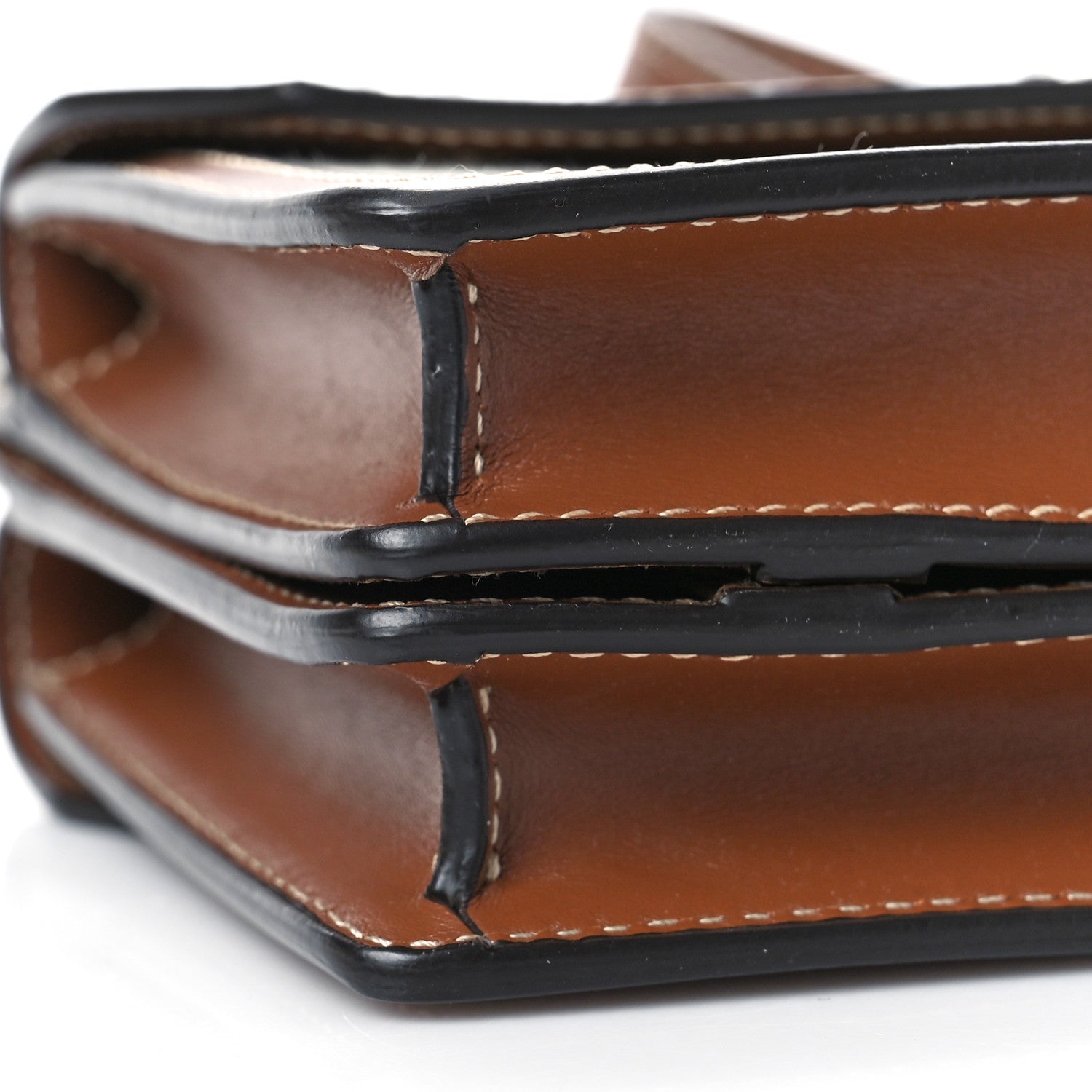 Burberry Smooth Calfskin Canvas Horseferry Print Mini Title Bag with Pocket Natural Malt Brown 7 of 8