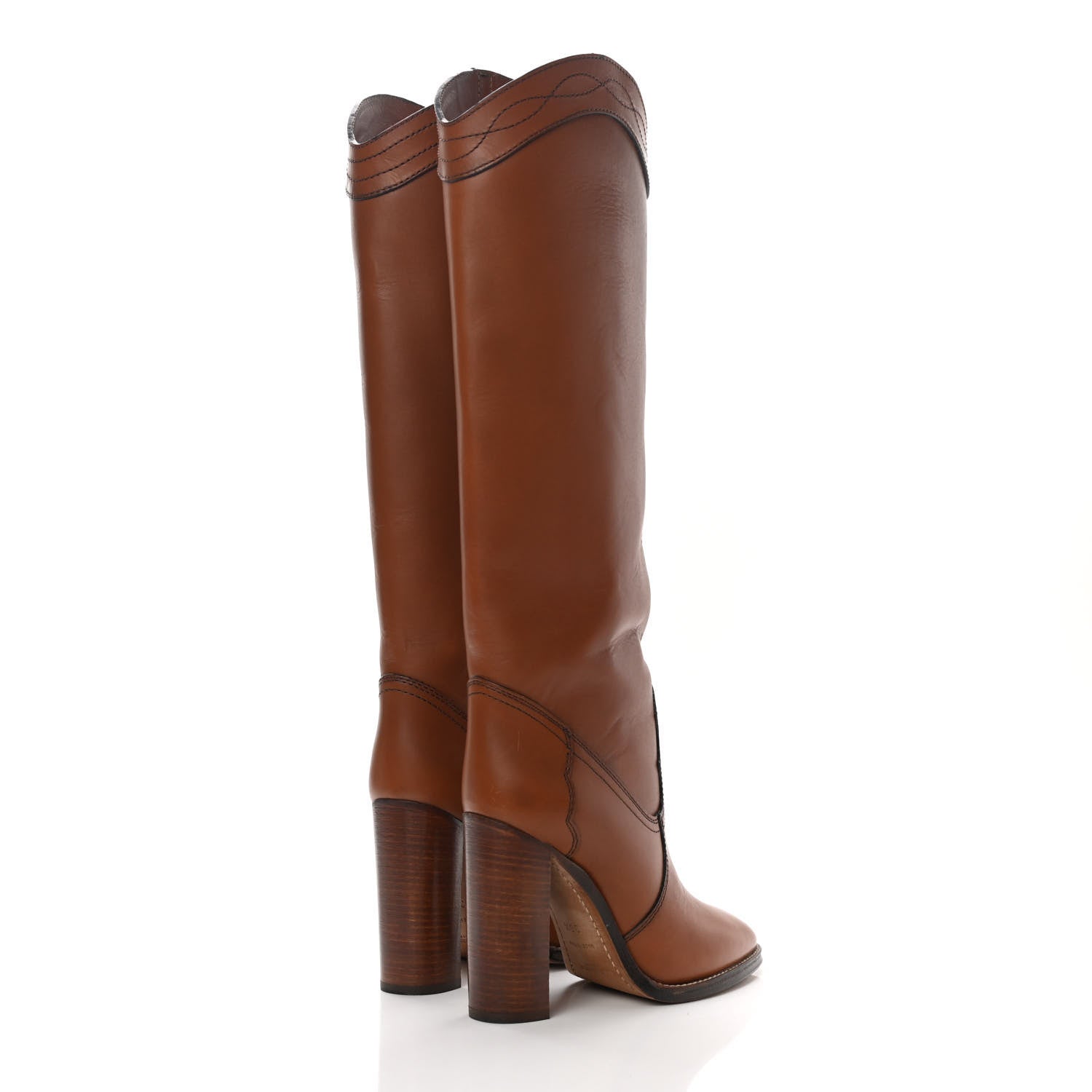 Saint Laurent Kate 105 Western Knee High Boots 36.5 New Papaya 4 of 13