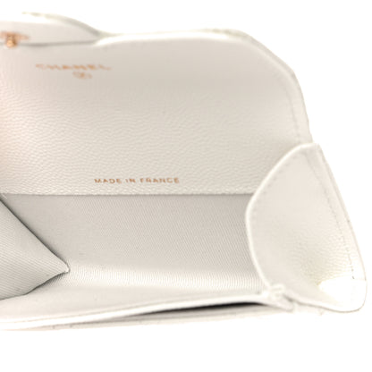 Chanel Caviar Quilted Flap Card Holder Wallet White 5 of 12