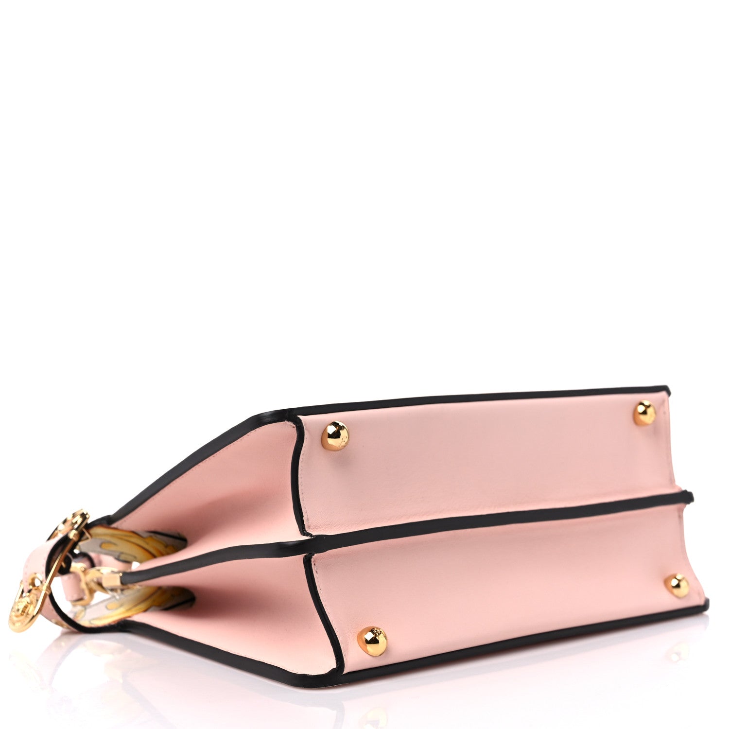 Fendi X VERSACE Vitello Seta Nappa Fendace FF Baroque Small Peekaboo I SEE U Satchel Rosa Confetto White Gold 4 of 8