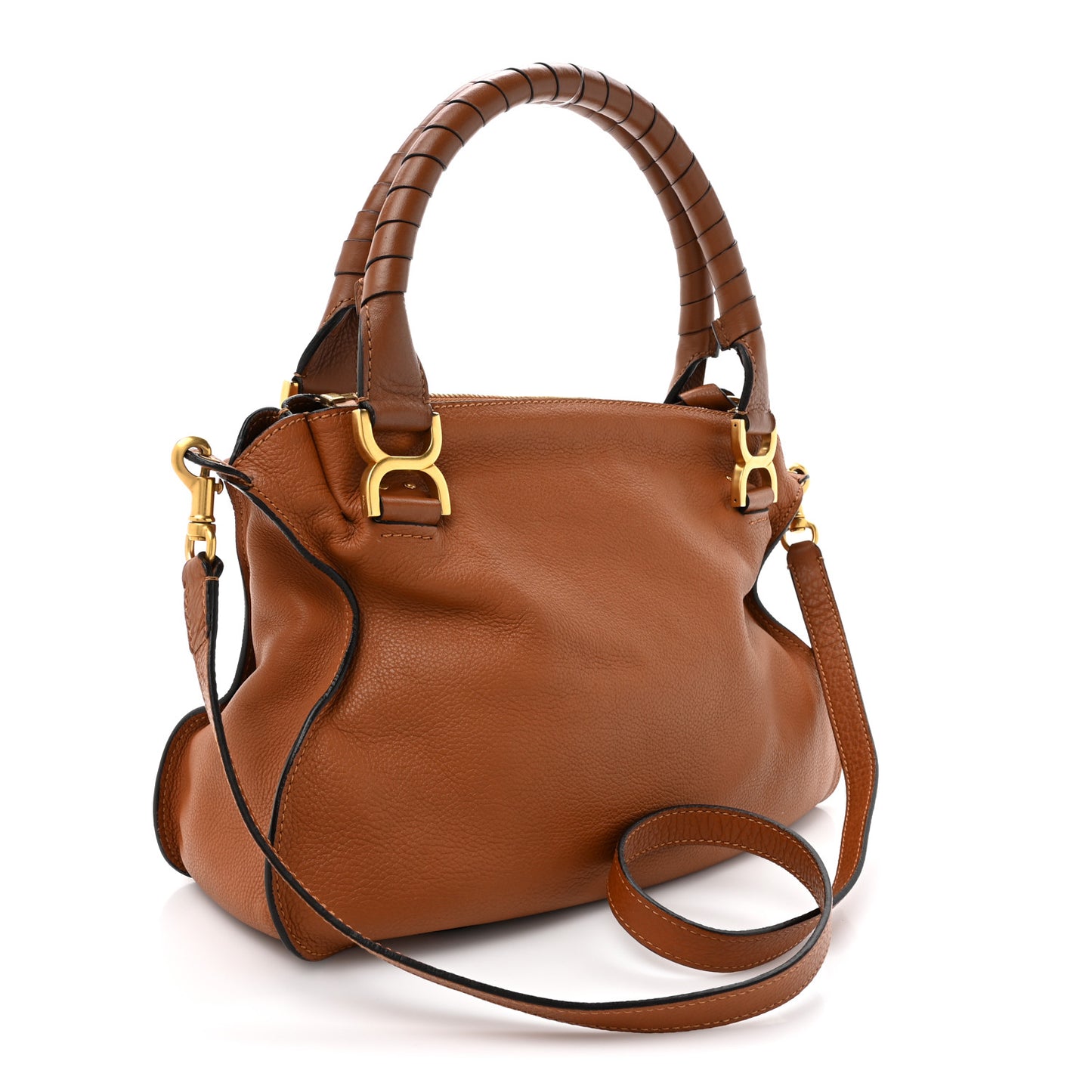 Calfskin Medium Marcie Satchel Tan