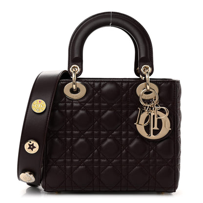 Christian Dior Lambskin Cannage Small Lucky Badges My Lady Dior Burgundy 1 of 10