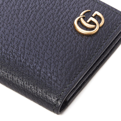 Gucci Calfskin Boar Effect GG Marmont Card Case Black 4 of 7
