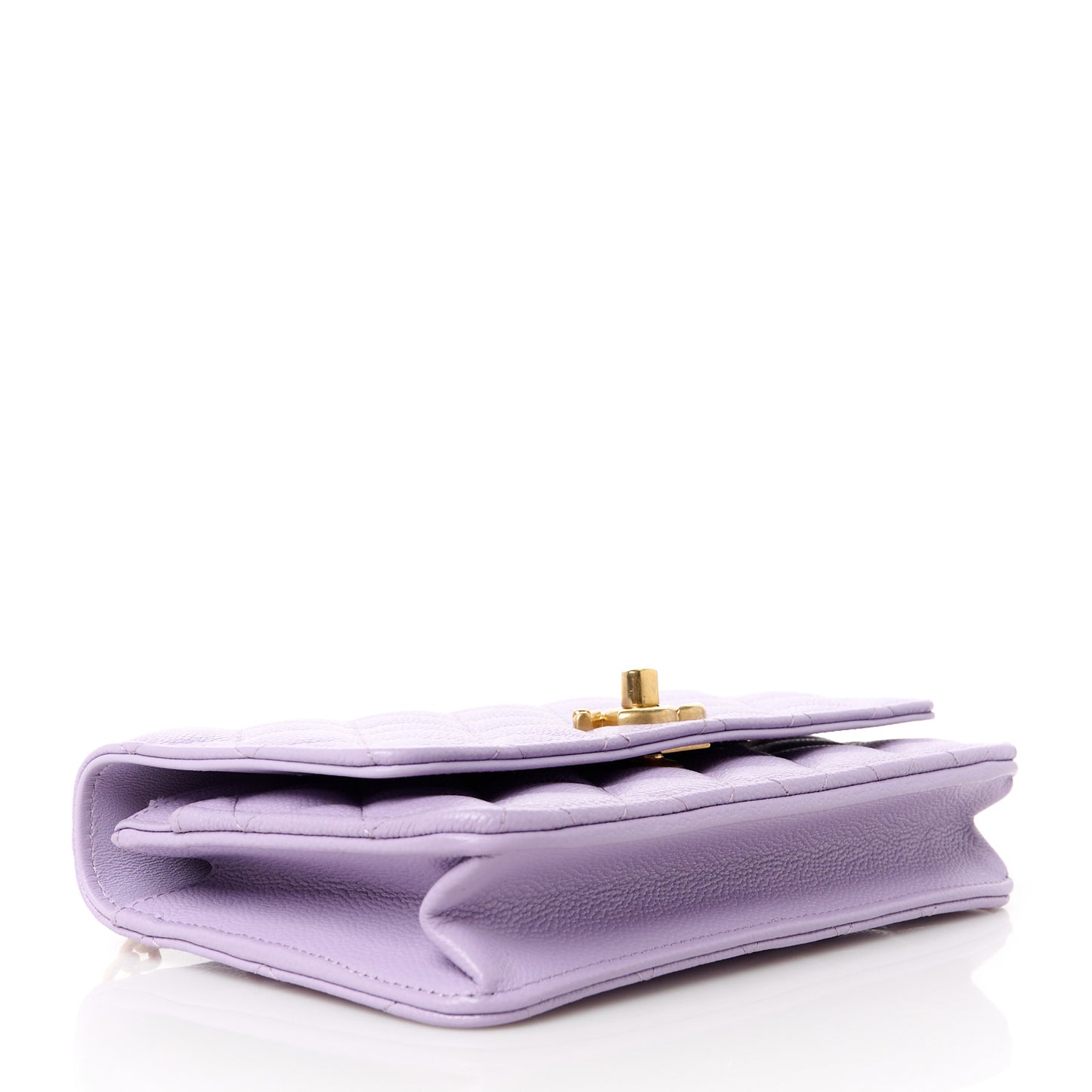 Caviar Quilted Sweetheart Wallet On Chain WOC Light Purple
