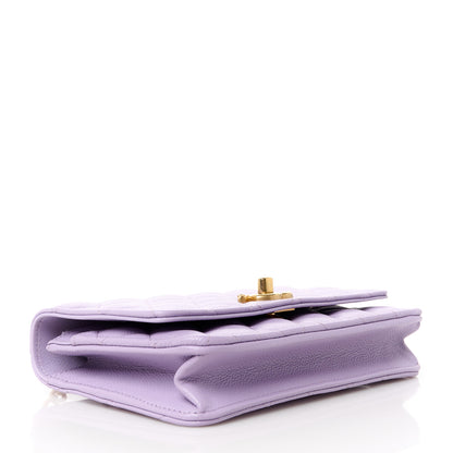 Chanel Caviar Quilted Sweetheart Wallet On Chain WOC Light Purple 4 of 11