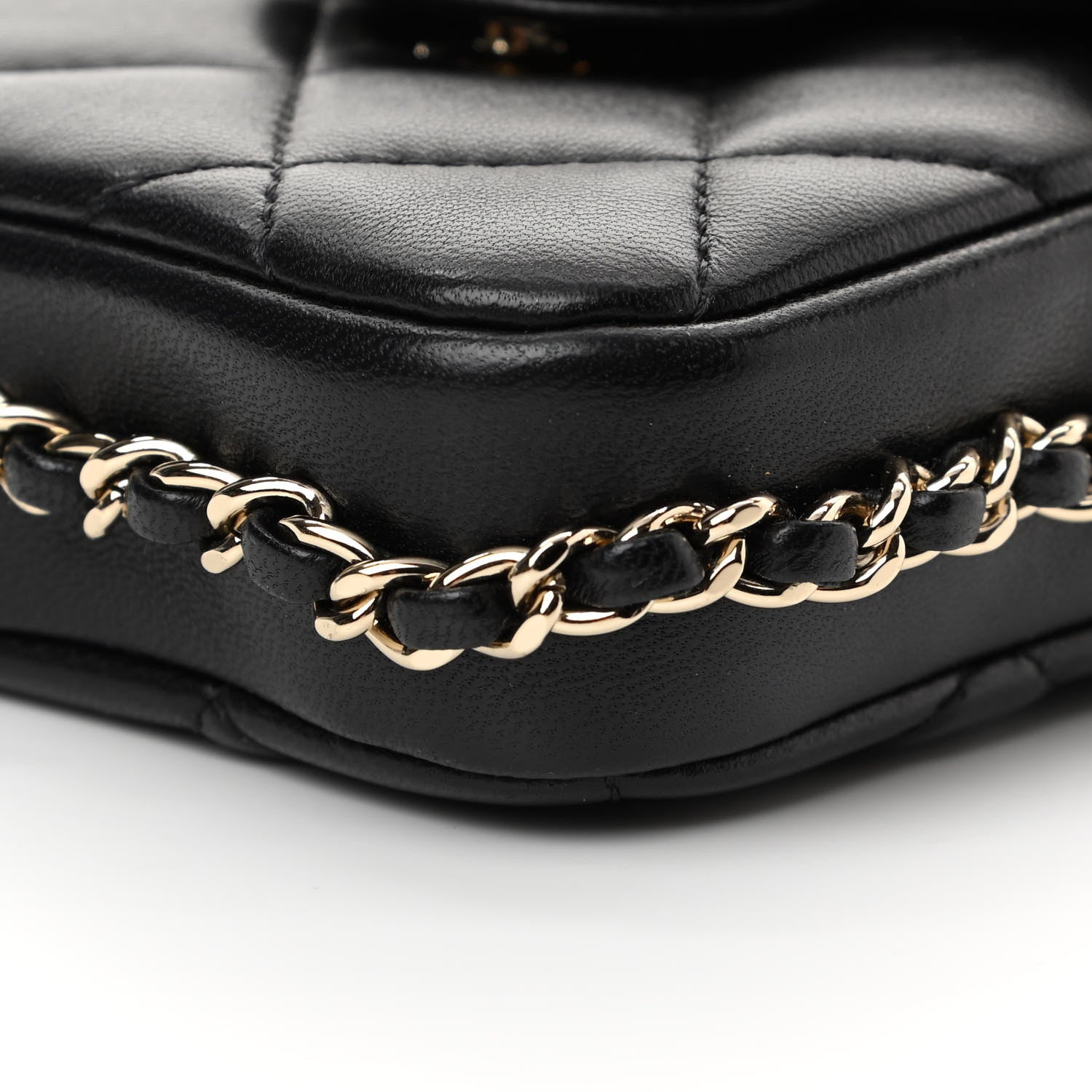 Chanel Lambskin Quilted My Precious Phone Case Flap Bag Black 10 of 13