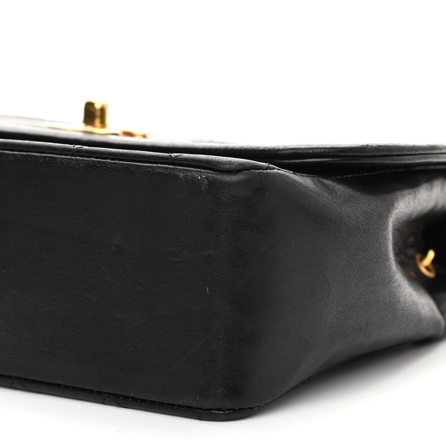Lambskin Quilted Medium Single Flap Black