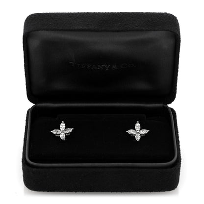 Tiffany Platinum Diamond .92ct Medium Victoria Earrings 5 of 5