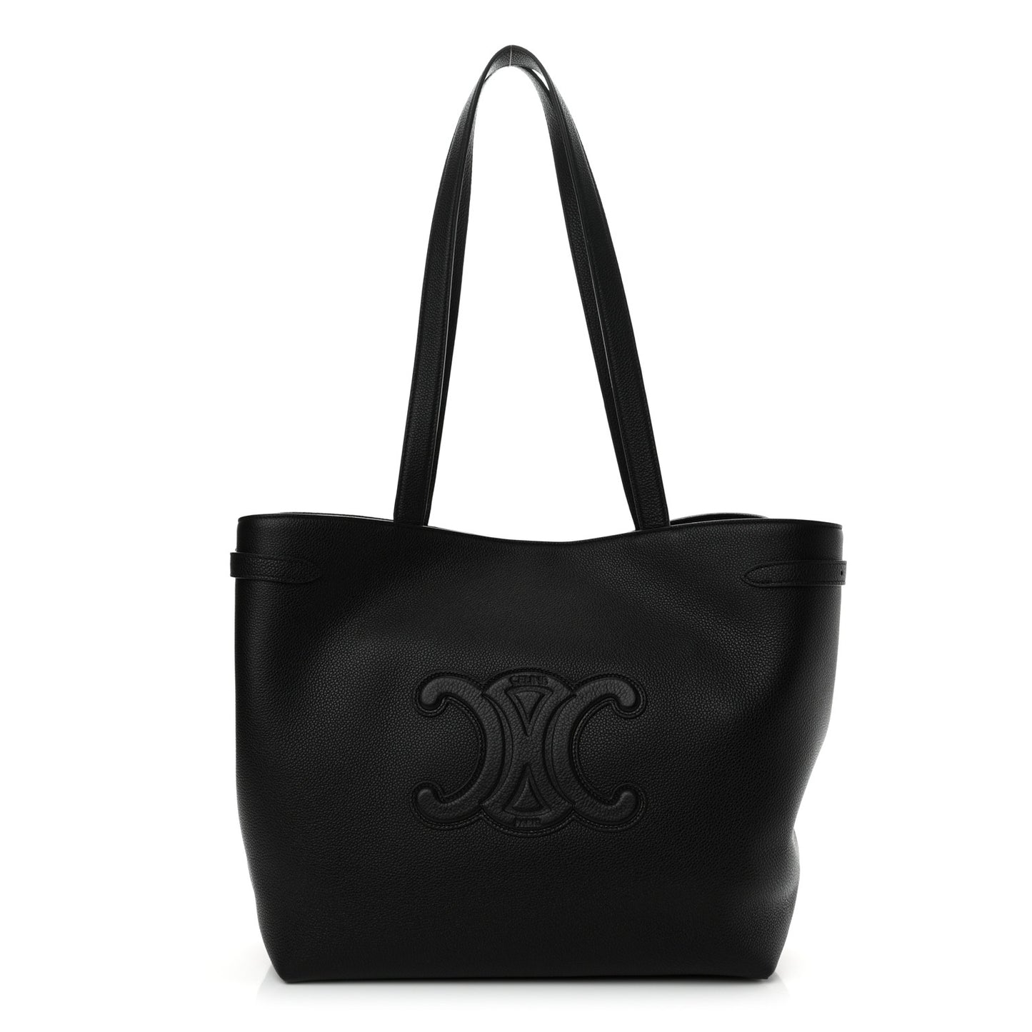 Grained Calfskin Triomphe Medium Cabas Anais Black