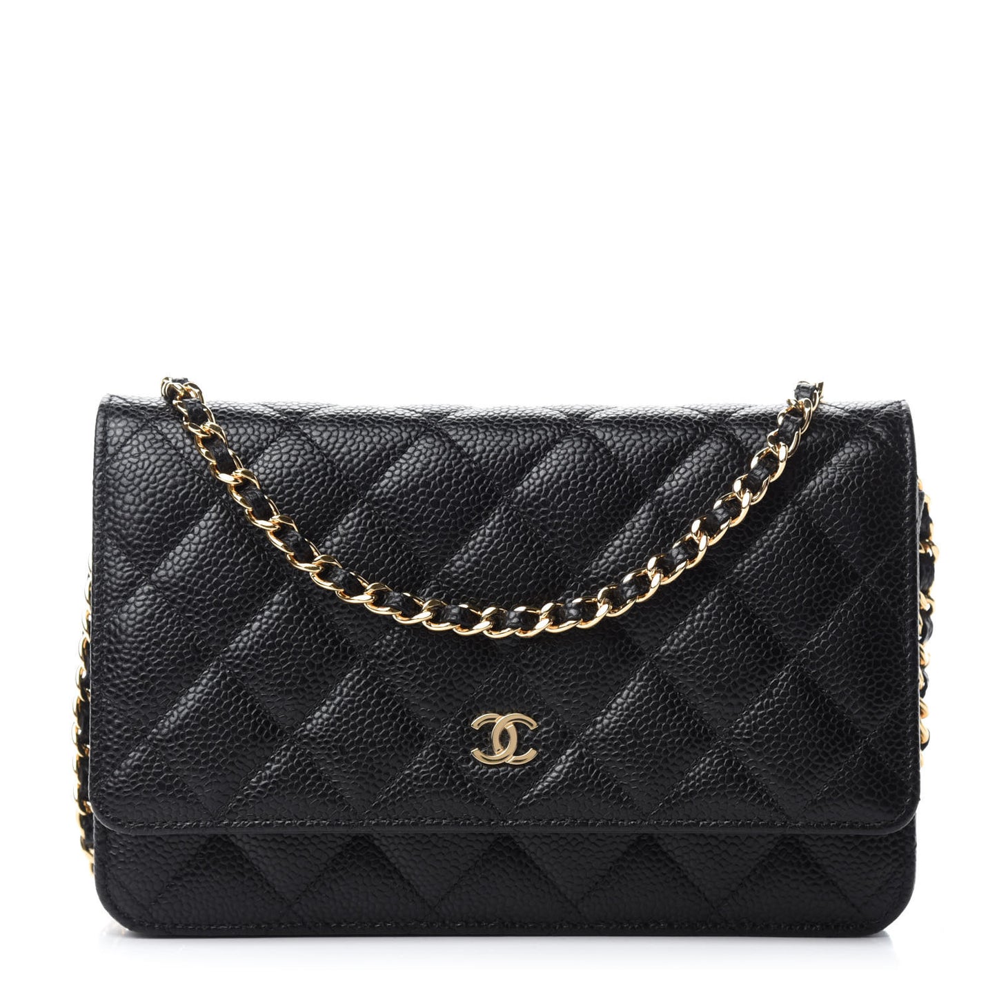 Caviar Quilted Wallet On Chain WOC Black