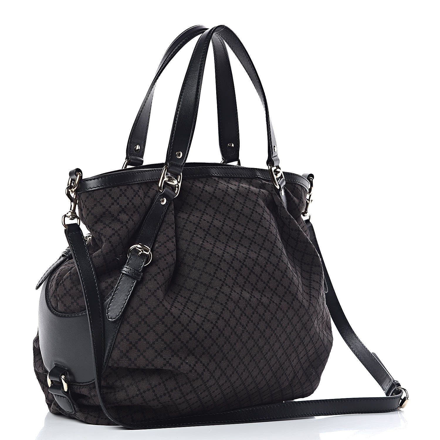 Gucci Diamante Bridle Tote Dark Brown 3 of 10