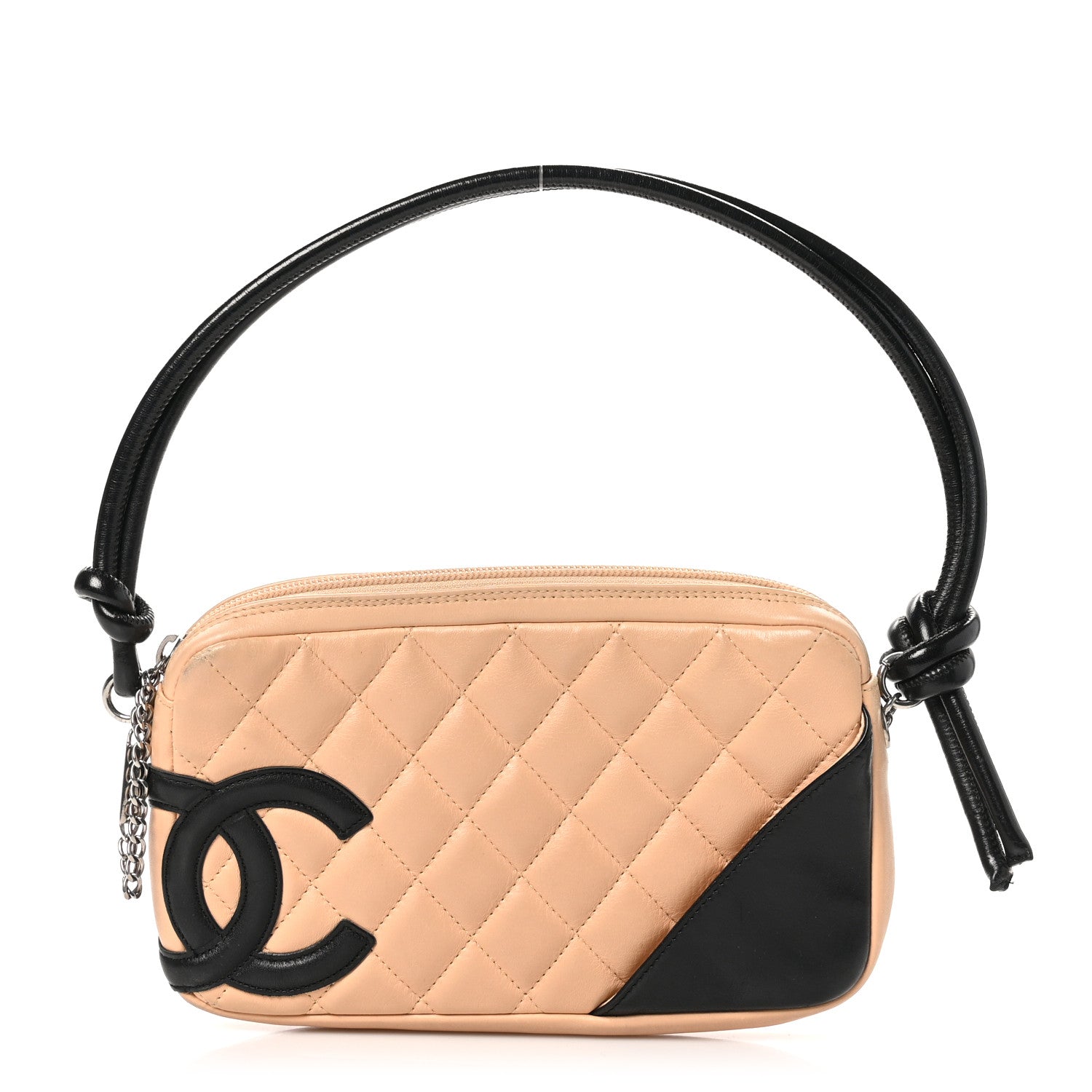 Chanel Calfskin Quilted Cambon Pochette Beige Black 1 of 10