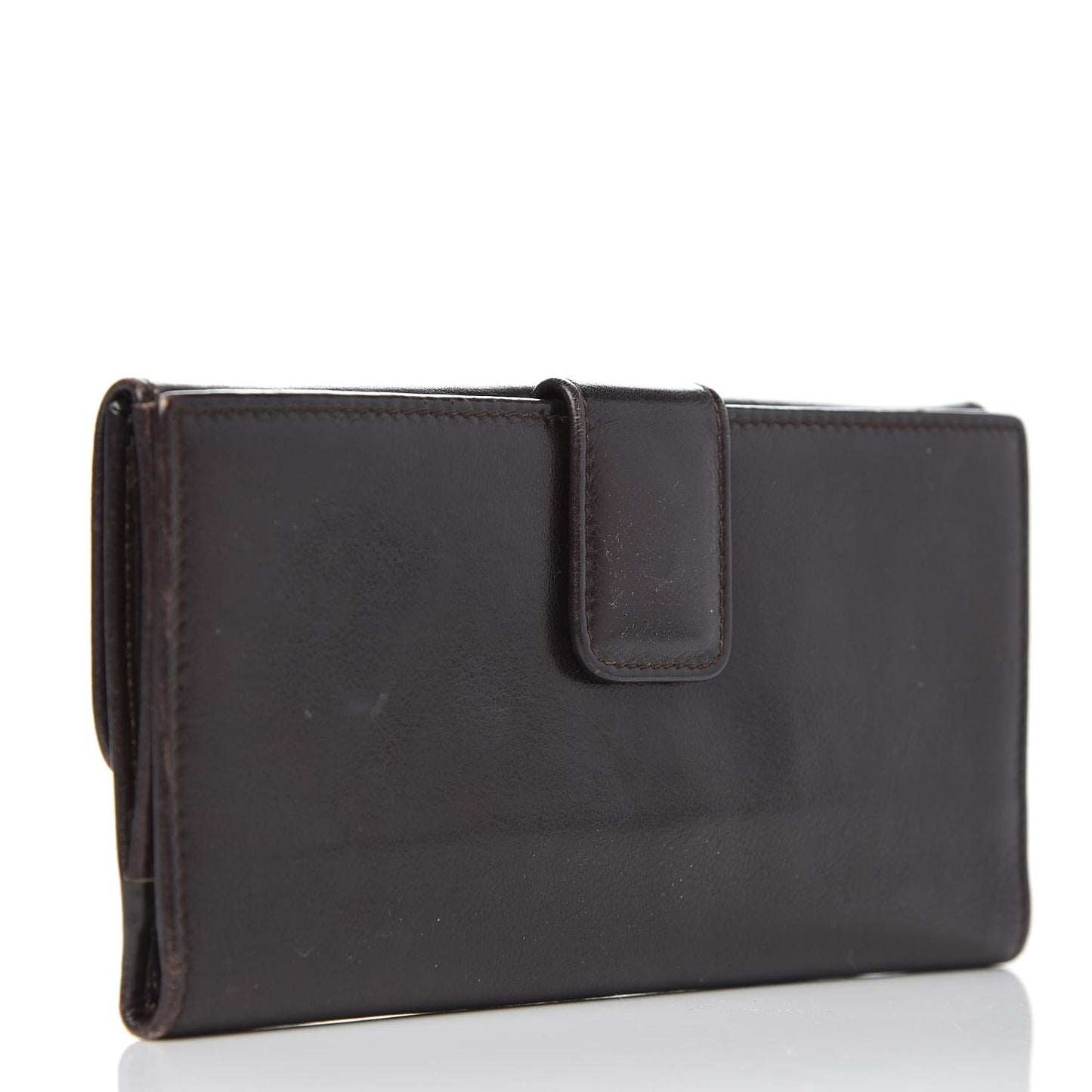 Calfskin Bamboo Continental Wallet Brown