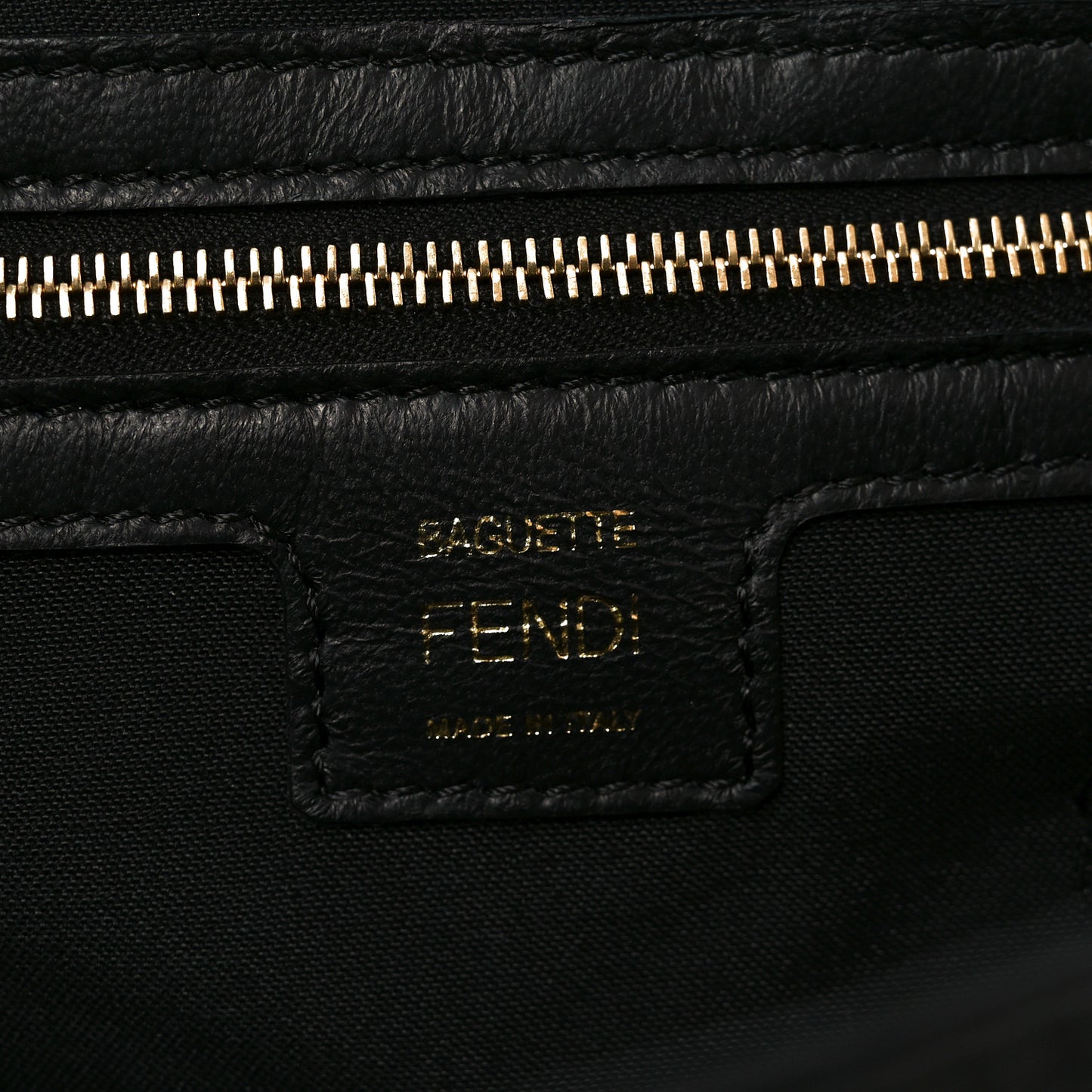 Nappa FF 1974 Embossed Large Baguette Black
