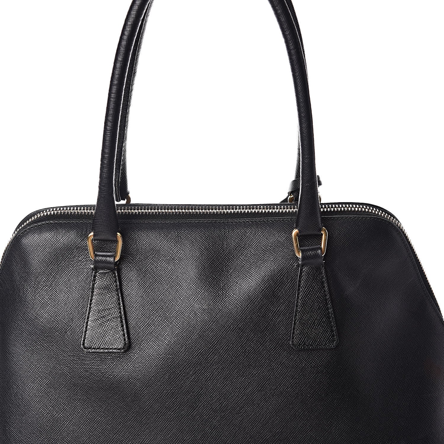 Prada Saffiano Top Handle Dome Satchel Black 12 of 18
