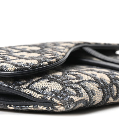 Christian Dior Oblique Saddle Chain Long Wallet Blue 9 of 10
