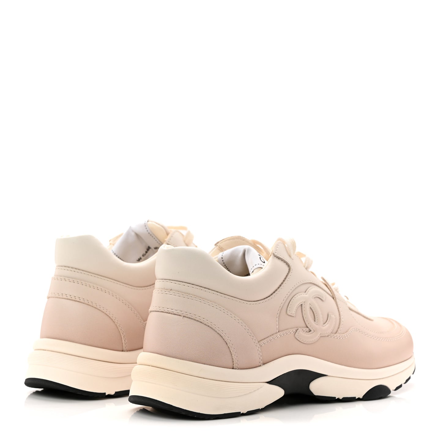 Gradiant Calfskin CC Womens Sneakers 40 Beige