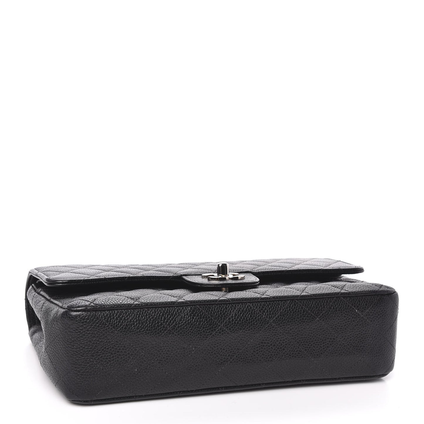 Caviar Quilted Medium Double Flap Black