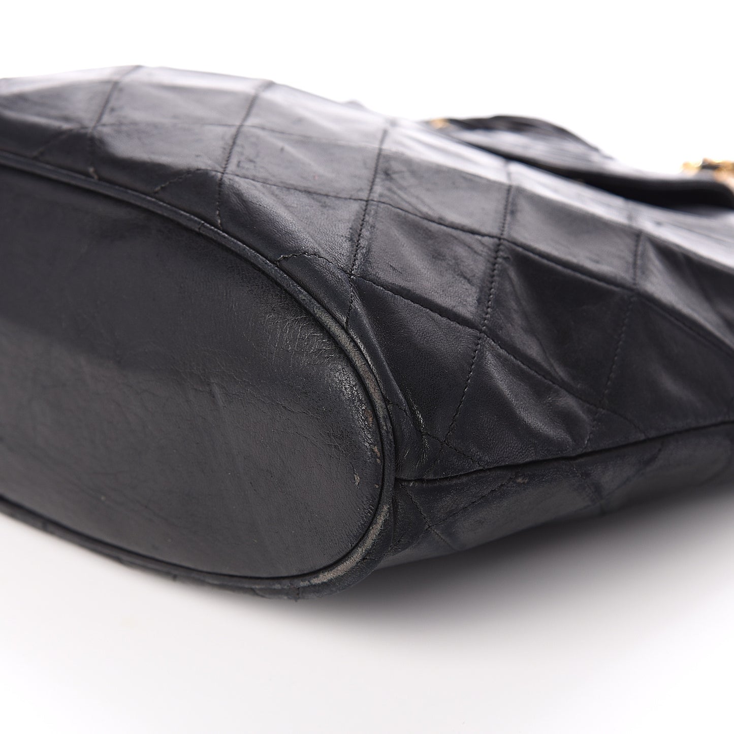 Lambskin Quilted Shoulder Bag Black