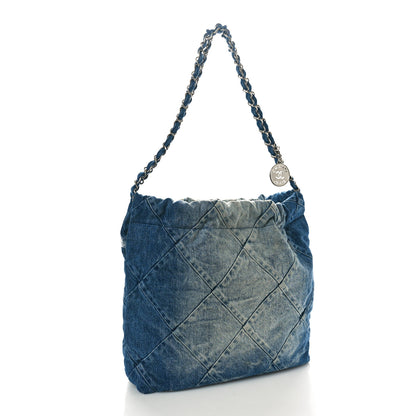 Chanel Denim Quilted Small Chanel 22 Blue 4 of 11