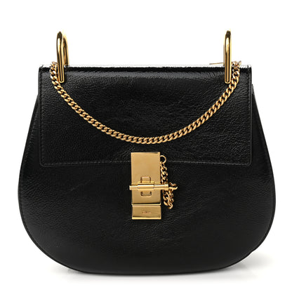 Chloe Grained Patent Drew Shoulder Bag Black 1 of 8