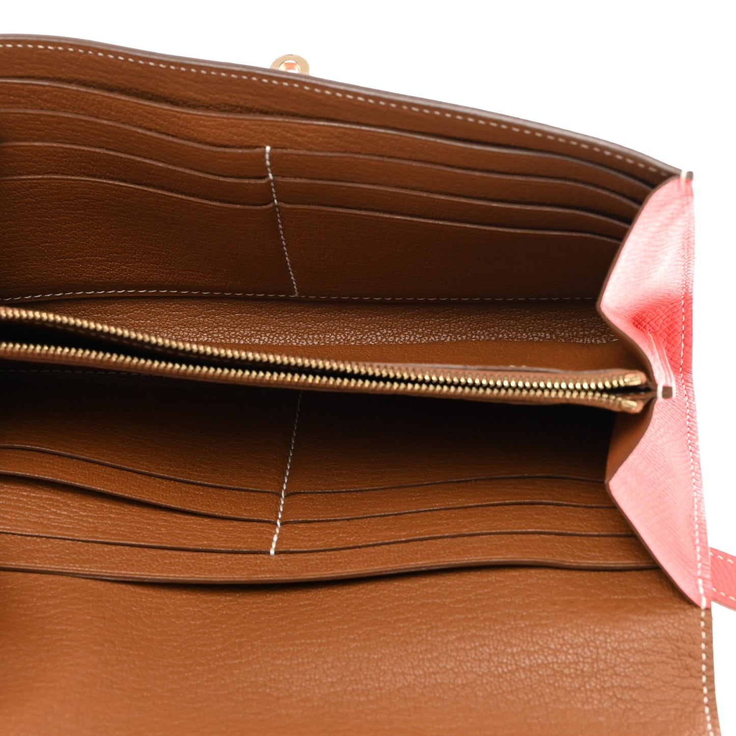 Epsom Verso Kelly Longue Wallet Rose Jaipur Gold