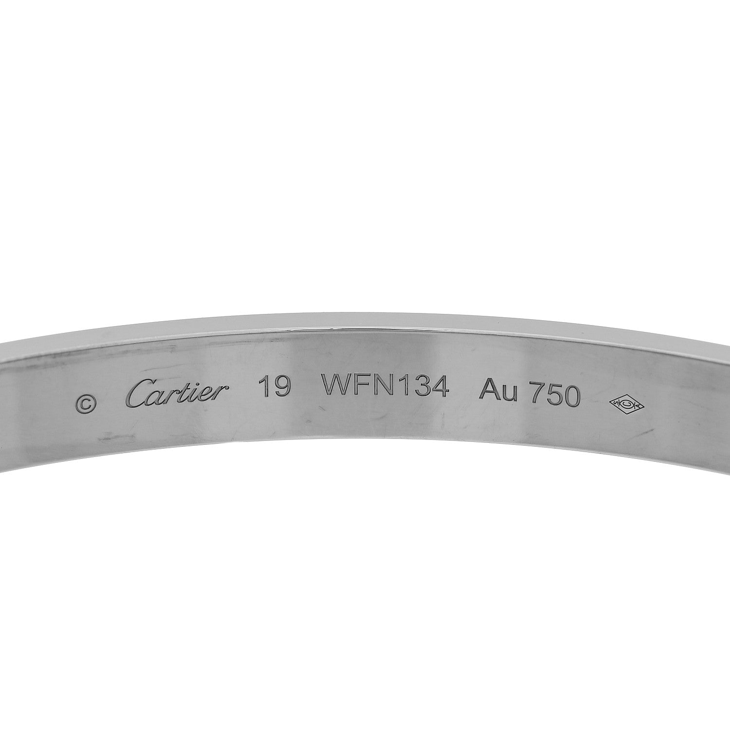 Cartier 18K White Gold LOVE Bracelet 19 7 of 10