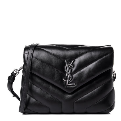 Saint Laurent Calfskin Y Quilted Monogram Toy Loulou Crossbody Bag Black 1 of 12