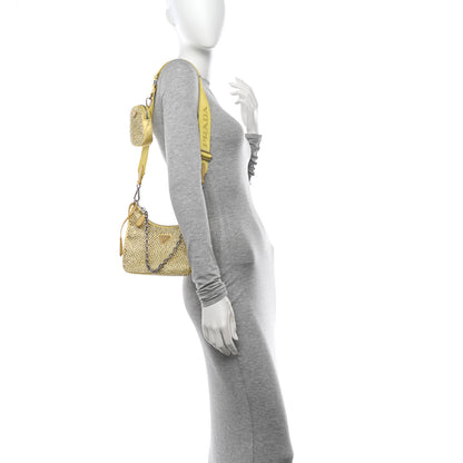 Prada Satin Crystal Re-Edition 2005 Shoulder Bag Ananas 2 of 10