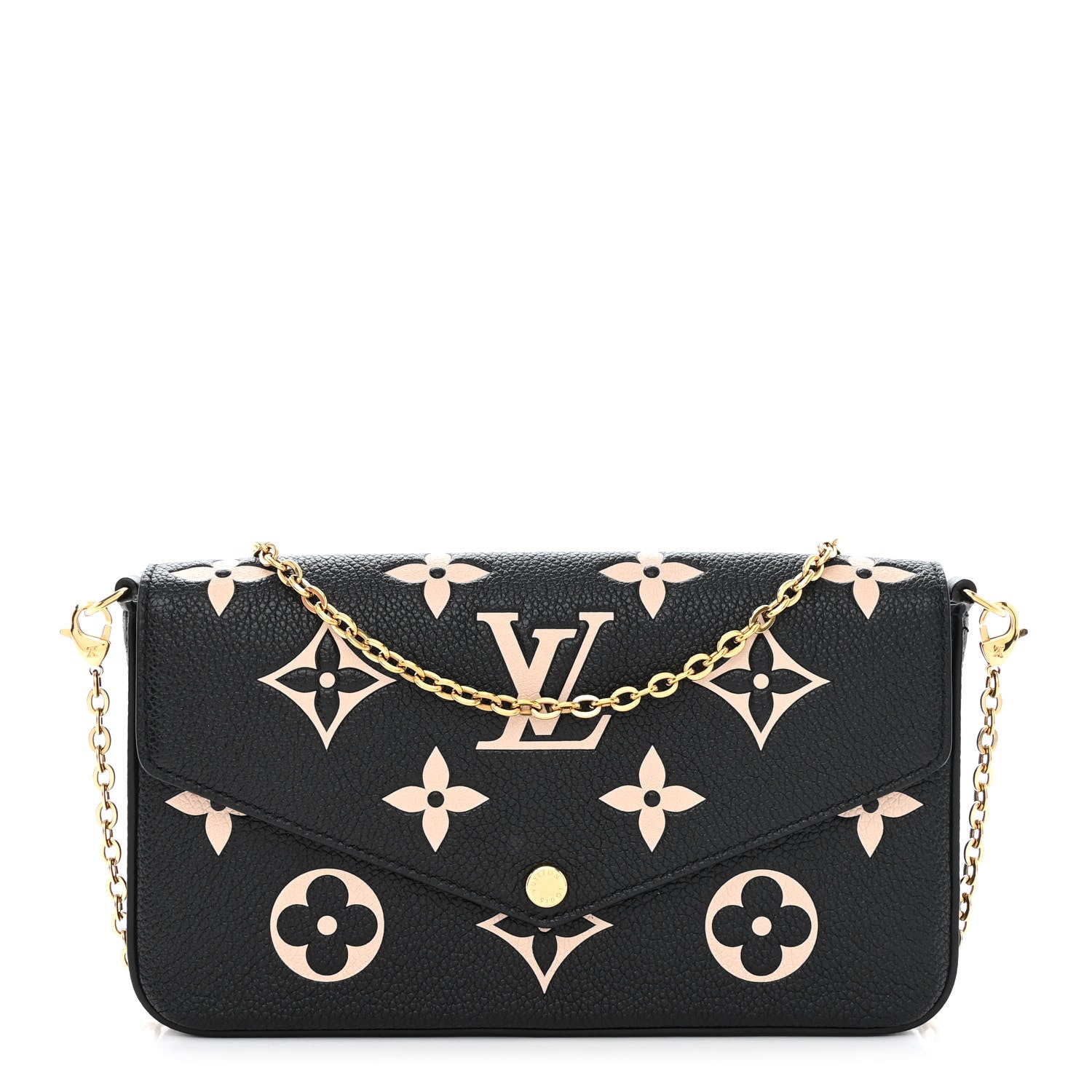 Louis Vuitton Empreinte Monogram Giant Felicie Pochette Black Beige 1 of 10