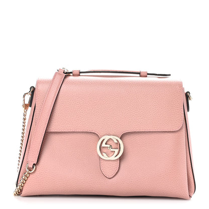 Gucci Dollar Calfskin Medium Interlocking G Top Handle Shoulder Bag Soft Pink 1 of 10