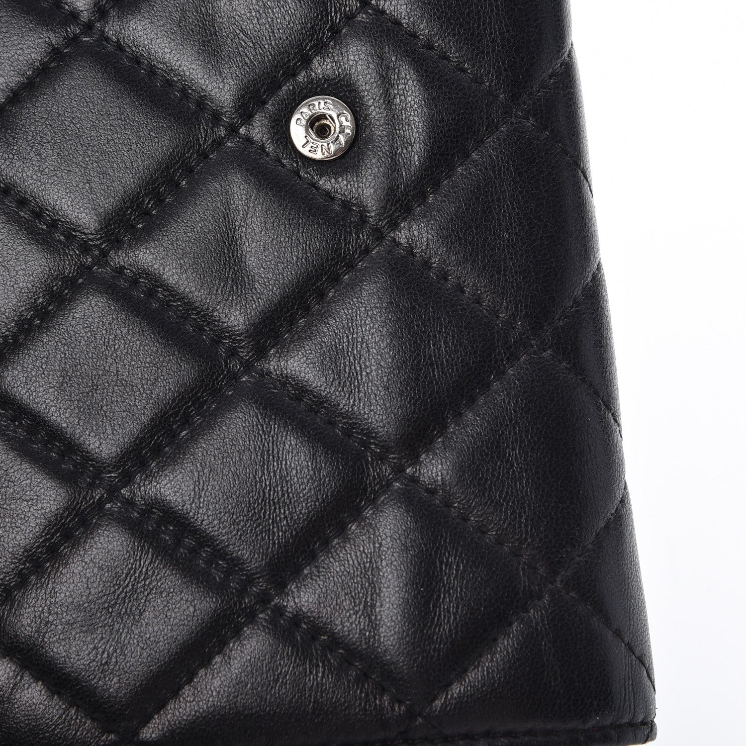 Chanel Lambskin Quilted Large Flap Wallet Black 10 of 11