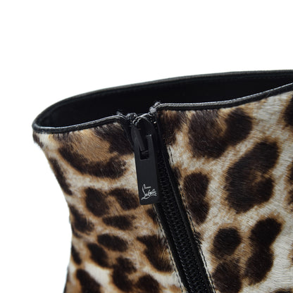 Christian Louboutin Pony Hair Leopard Turela 55 Ankle Boots 37.5 Black White 15 of 22