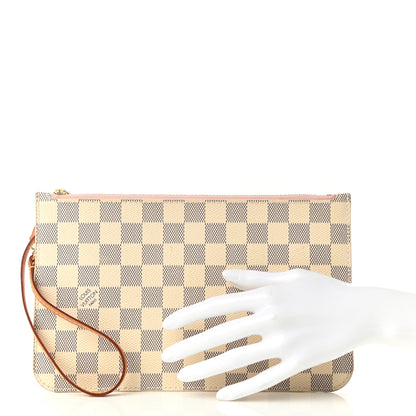Louis Vuitton Damier Azur Neverfull MM GM Pochette Rose Ballerine 2 of 11