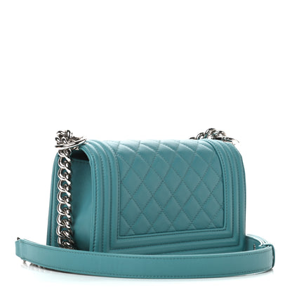 Chanel Calfskin Quilted Small Boy Flap Turquoise 3 of 9