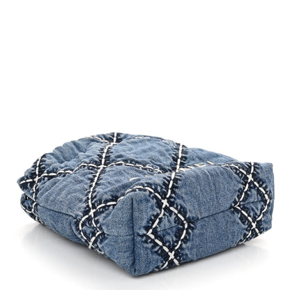Chanel Denim Stitched Quilted Mini Chanel 22 Blue 4 of 10