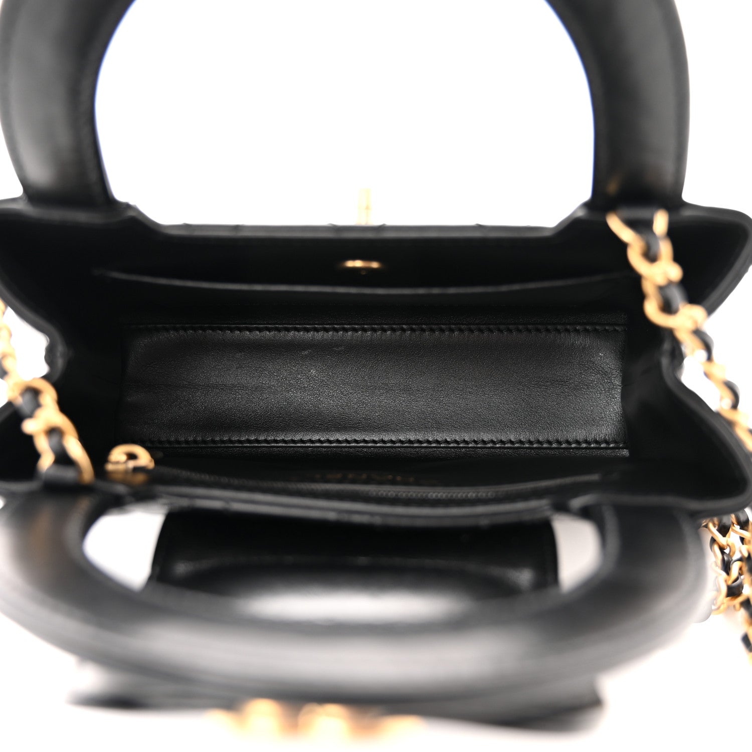 Chanel Shiny Aged Calfskin Quilted Nano Kelly Shopper Black 5 of 11