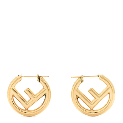 Fendi Metal FF Hoop Earrings Gold 1 of 6