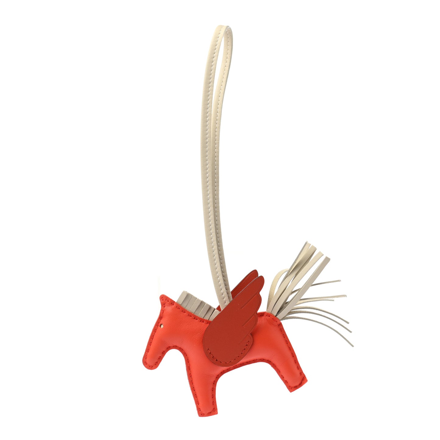 Milo Lambskin Grigri Rodeo Pegase Horse Bag Charm PM Orange Poppy Craie Terre Battue