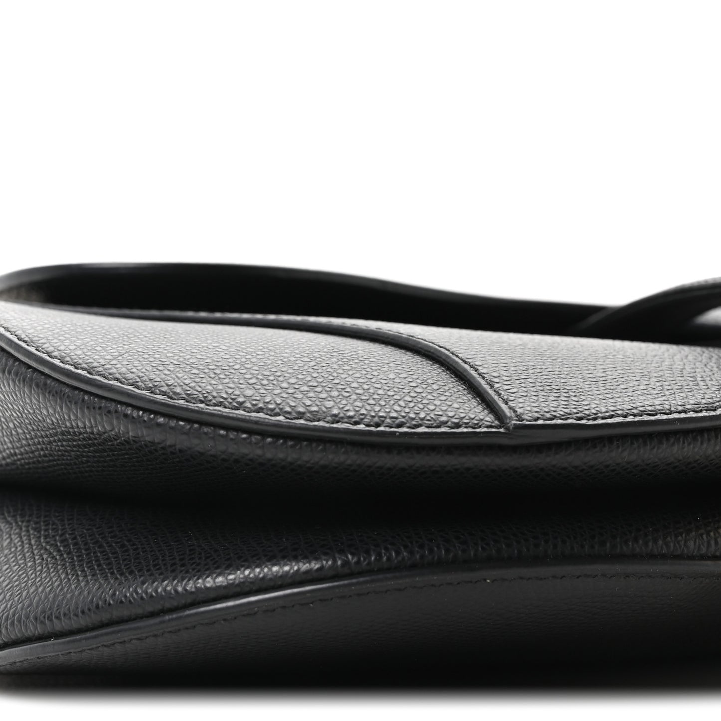 Grained Calfskin Saddle Bag Black