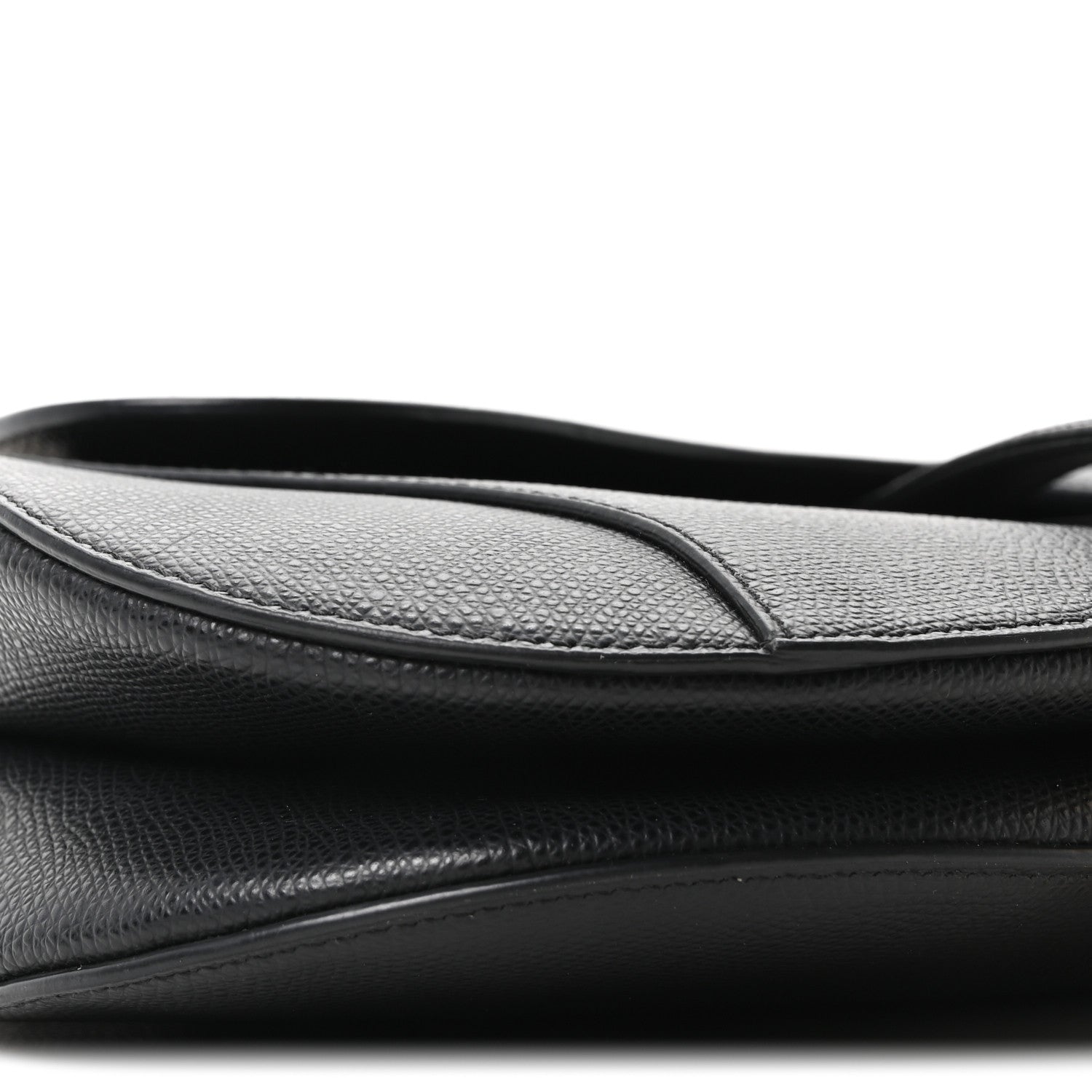 Christian Dior Grained Calfskin Saddle Bag Black 9 of 10