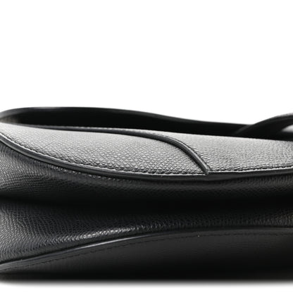Christian Dior Grained Calfskin Saddle Bag Black 9 of 10