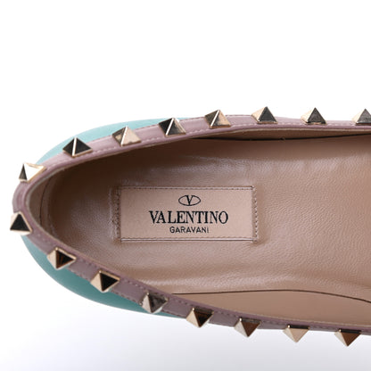 Valentino Garavani Calfskin Nappa Rockstud Ballerina Flats 37.5 Colibri Poudre 7 of 17