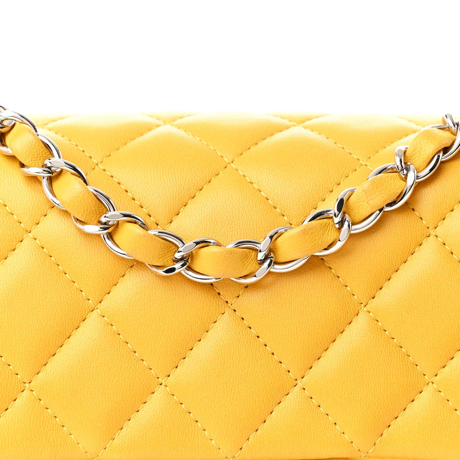 Chanel Lambskin Quilted Mini Square Flap Yellow 8 of 11