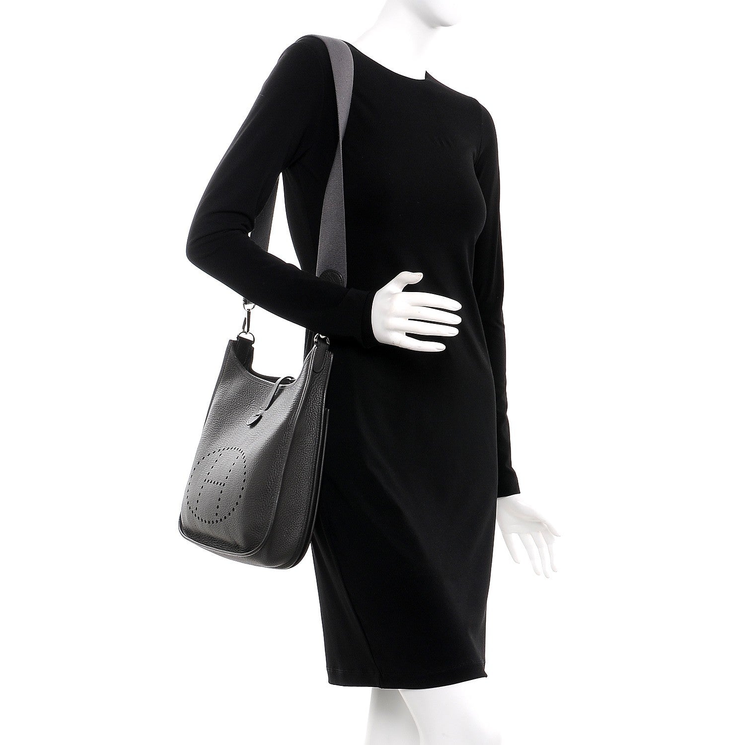 Hermes Taurillon Clemence Evelyne II PM Graphite 2 of 8